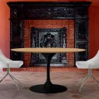 Ronde eettafel van HPL-laminaat en aluminium, gemaakt in Italië - Dollars Viadurini