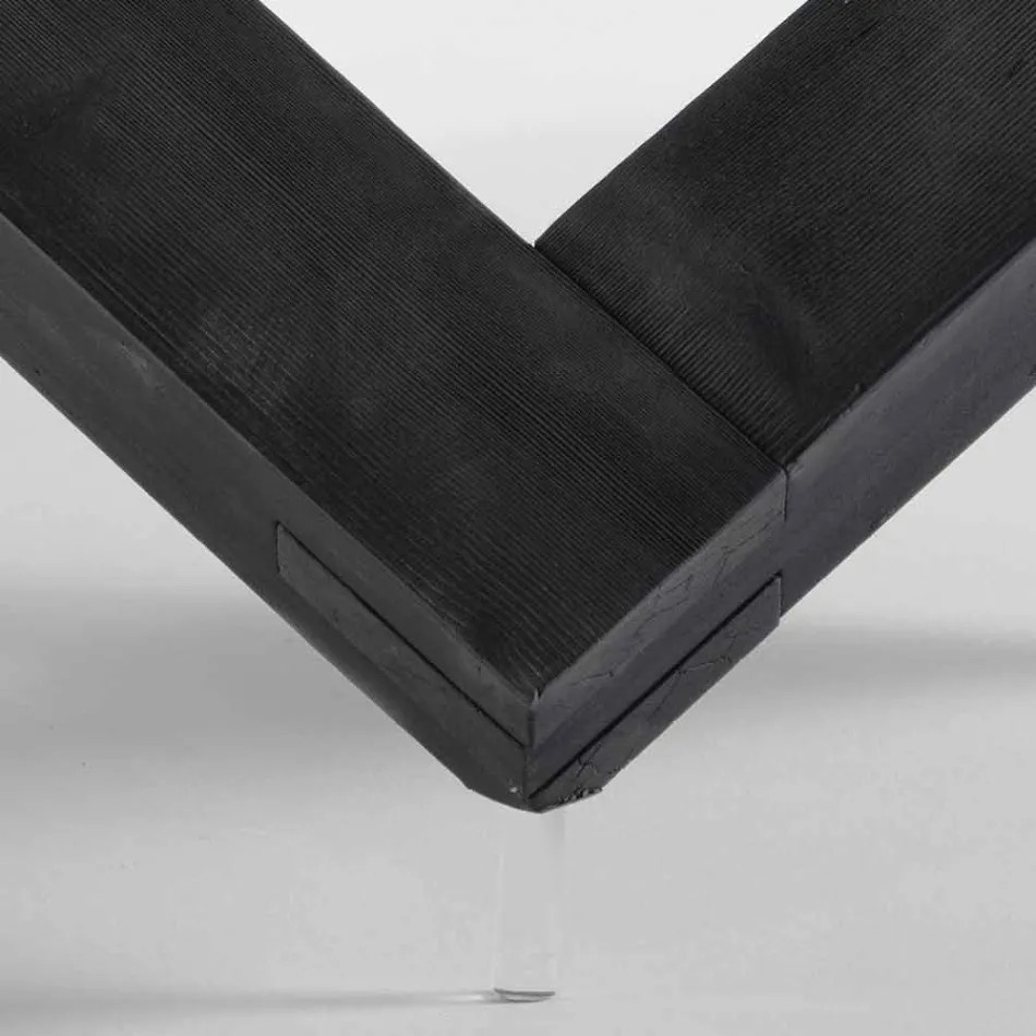 Ronde eettafel in hout met glazen blad Bao, modern design Viadurini