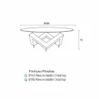 Ronde eettafel in hout met glazen blad Bao, modern design Viadurini