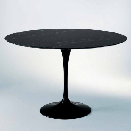 Ronde eettafel in marmer en gelakt aluminium Made in Italy - Superb Viadurini
