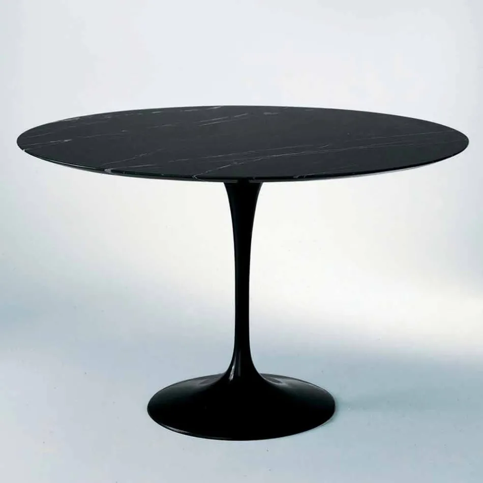 Ronde eettafel in marmer en gelakt aluminium Made in Italy - Superb Viadurini