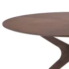 Ronde eettafel in gefineerd mdf en massief hout - Fulmine Viadurini