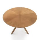 Ronde eettafel in gefineerd mdf en massief hout - Fulmine Viadurini