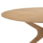Ronde eettafel in gefineerd mdf en massief hout - Fulmine Viadurini