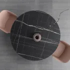 Ronde eettafel van metaal en gelamineerd Hpl Made in Italy - Bastiano Viadurini