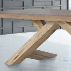 Massief eiken eettafel verkrijgbaar met verschillende randen Made in Italy - Boromir Viadurini