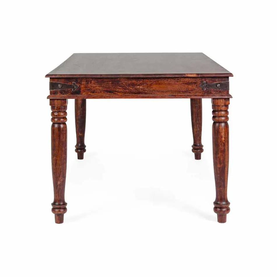 Eettafel in klassieke stijl van massief acaciahout Homemotion - Pitta Viadurini