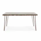 Eettafel in industriële stijl met blad in Mdf en glas Homemotion - Brazilië Viadurini