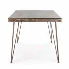Eettafel in industriële stijl met blad in Mdf en glas Homemotion - Brazilië Viadurini