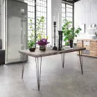 Eettafel in industriële stijl met blad in Mdf en glas Homemotion - Brazilië Viadurini