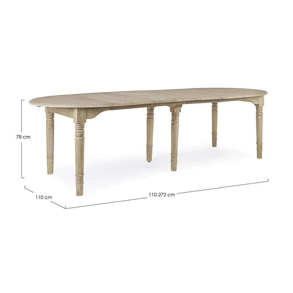 Ronde eettafel uitschuifbaar tot 272 cm in Homemotion hout - Guglio Viadurini
