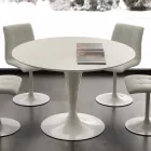 Topeka witte ronde eettafel, modern design Viadurini