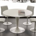 Witte ronde eettafel Topeka, modern design