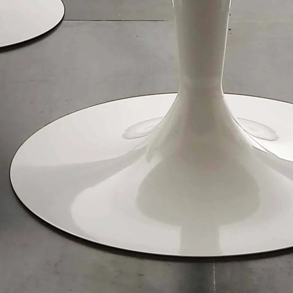 Topeka witte ronde eettafel, modern design Viadurini