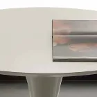Topeka witte ronde eettafel, modern design Viadurini