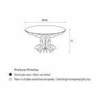 Cassia ronde eettafel, piano zwart hout en glas top Viadurini