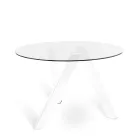 Ronde eettafel Adamo met glazen blad, modern design Viadurini