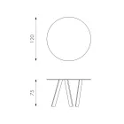 Ronde eettafel Adamo met glazen blad, modern design Viadurini