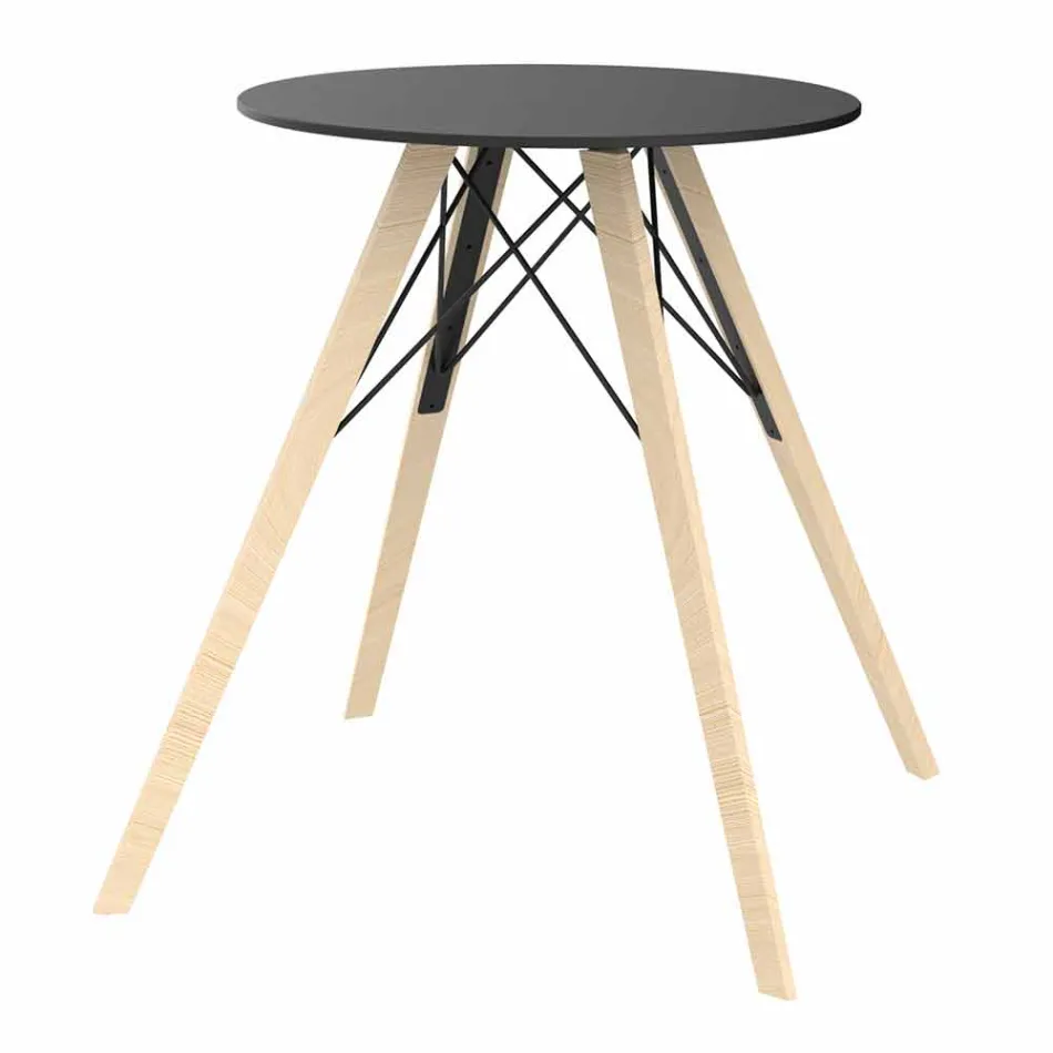 Ronde eettafel in hout en HPL, 4 stuks - Faz Wood van Vondom Viadurini
