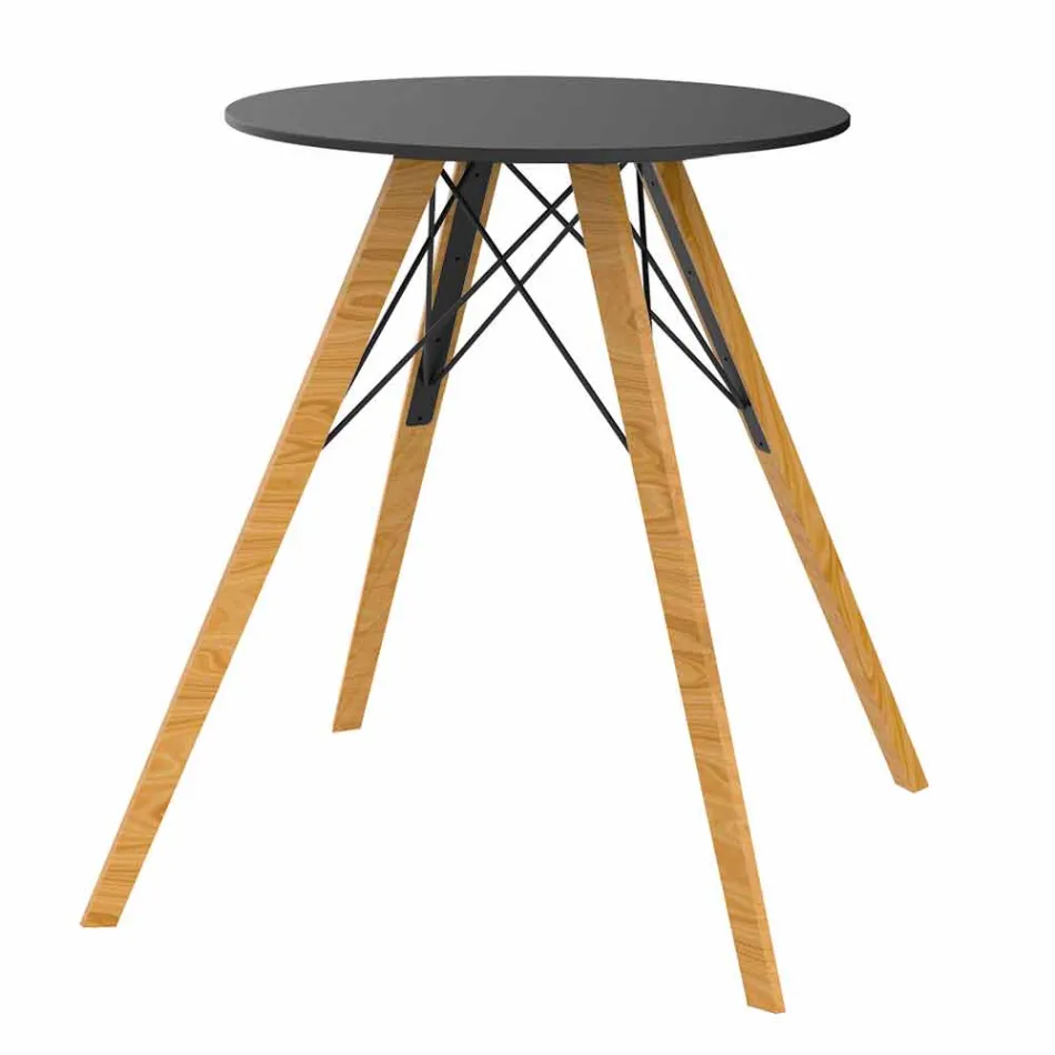 Ronde eettafel in hout en HPL, 4 stuks - Faz Wood van Vondom Viadurini
