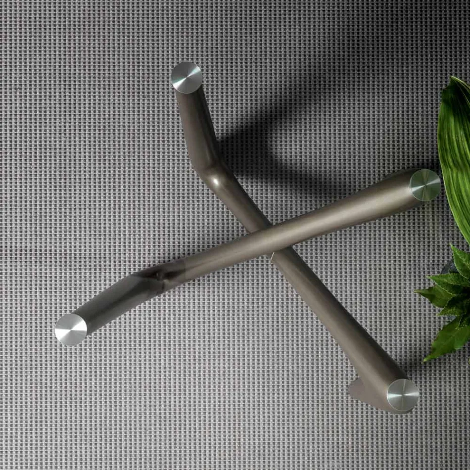 Ronde eettafel in transparant glas en polyurethaan poten - Stalto Viadurini