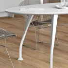 Ovale vergadertafel in witte melamine - Fadila Viadurini