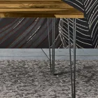 Woonkamertafel in eiken en gekleurde epoxyhars Made in Italy - Magnus Viadurini