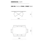 Woonkamertafel 200x100 in eikenfineer en metaal - Kruis Viadurini