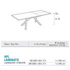 Uitschuifbare salontafel 260 of 300 cm in metaal en HPL - Borgo Viadurini