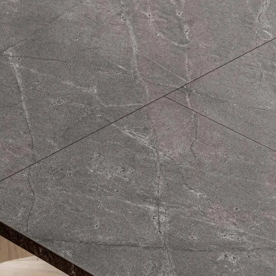 Uitschuifbare salontafel 260 of 300 cm in metaal en HPL - Borgo Viadurini