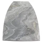 Uitschuifbare woonkamertafel met tonvormig blad in keramiek Made in Italy - Bril Viadurini