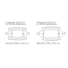 Uitschuifbare woonkamertafel met tonvormig blad in keramiek Made in Italy - Bril Viadurini