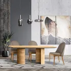 Woonkamertafel met houten blad en onderstel Made in Italy - veiling Viadurini