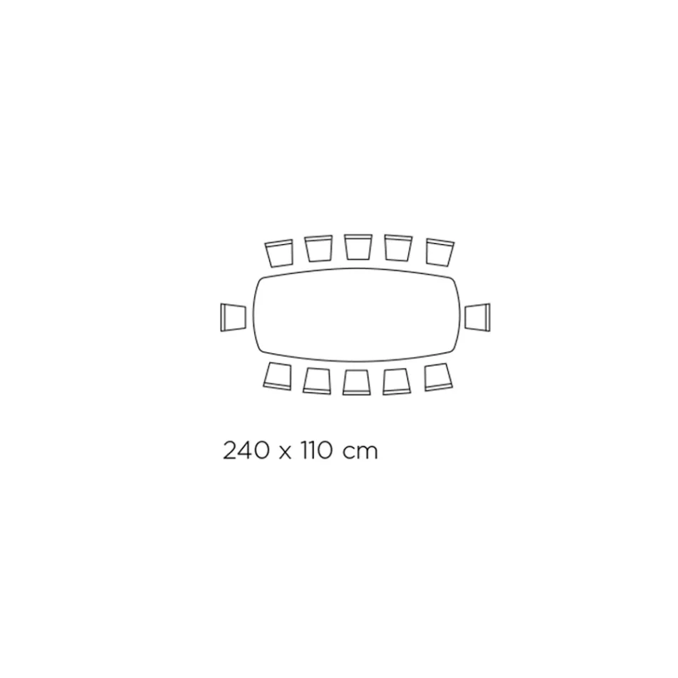 Vaste woonkamertafel met tonvormig blad van keramiek Made in Italy - Bril Viadurini
