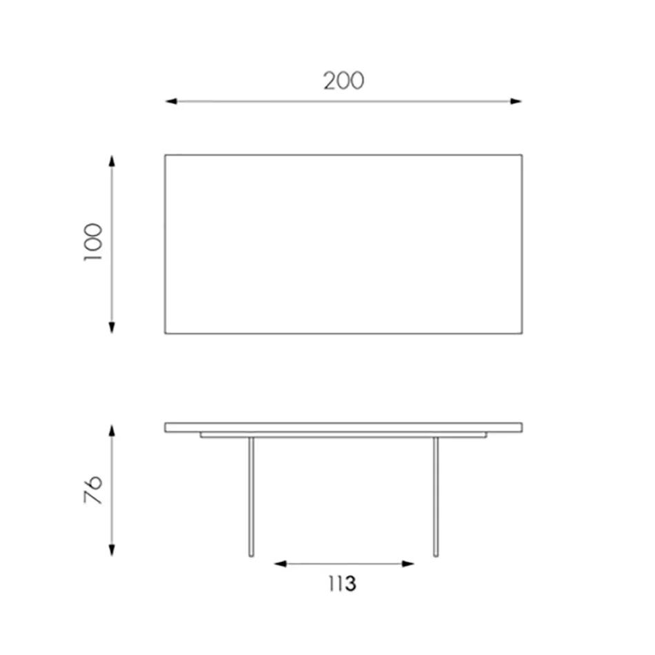 Woonkamertafel in eikenfineer en onderstel van gehard glas - Nicofisso Viadurini
