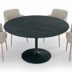Vaste ronde woonkamertafel in laminaat en aluminium Made in Italy - Dollars Viadurini