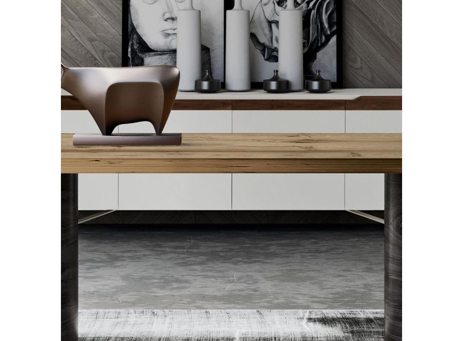 Moderne woonkamertafel van massief hout Made in Italy - Catrin Viadurini