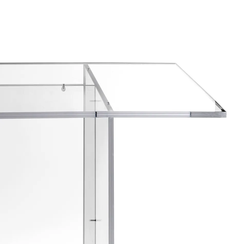 Selenia minimalistische designtafel van transparant plexiglas, gemaakt in Italië. Viadurini