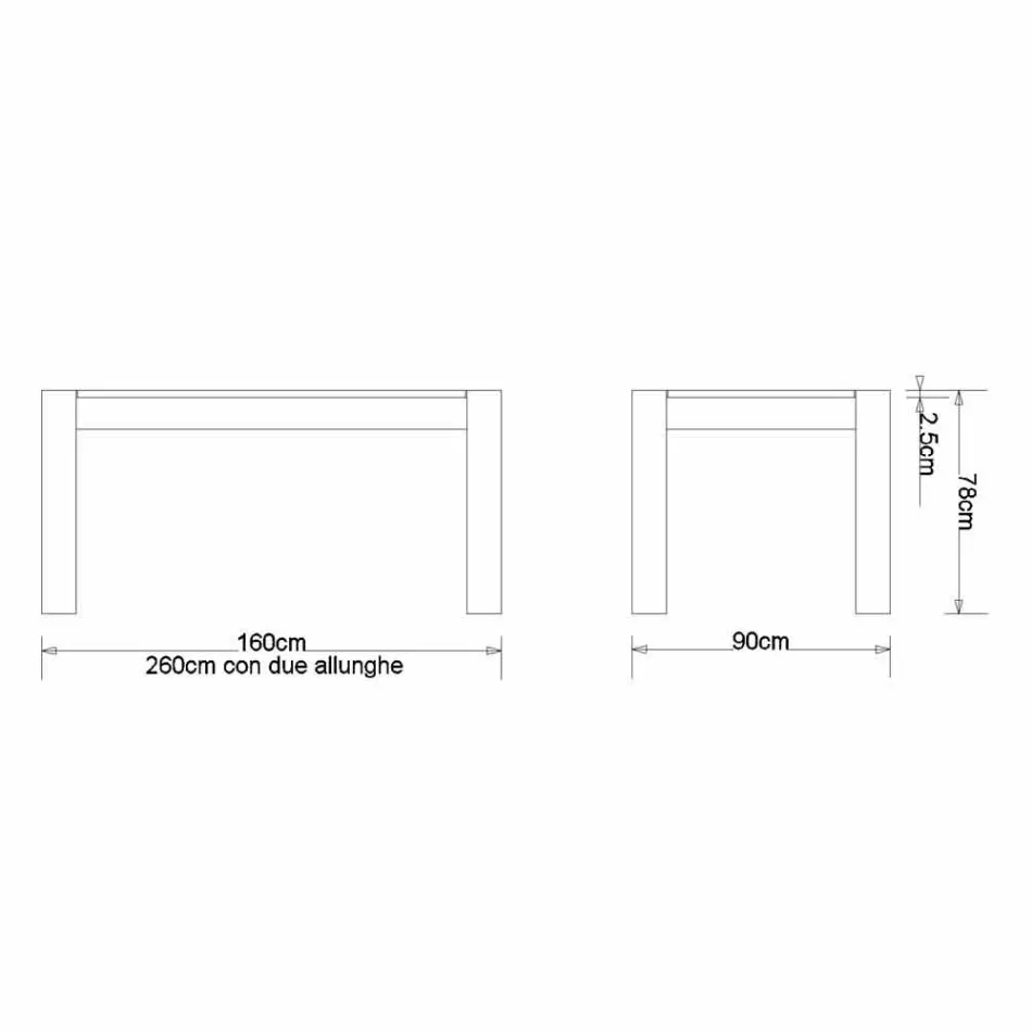 Uitschuifbare designtafel tot max. 260 cm in Jacobse eik Viadurini