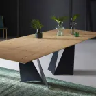 Uitschuifbare designtafel tot 294 cm in hout en metaal Made in Italy - Nuzzo Viadurini