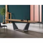 Uitschuifbare designtafel tot 294 cm in hout en metaal Made in Italy - Nuzzo Viadurini