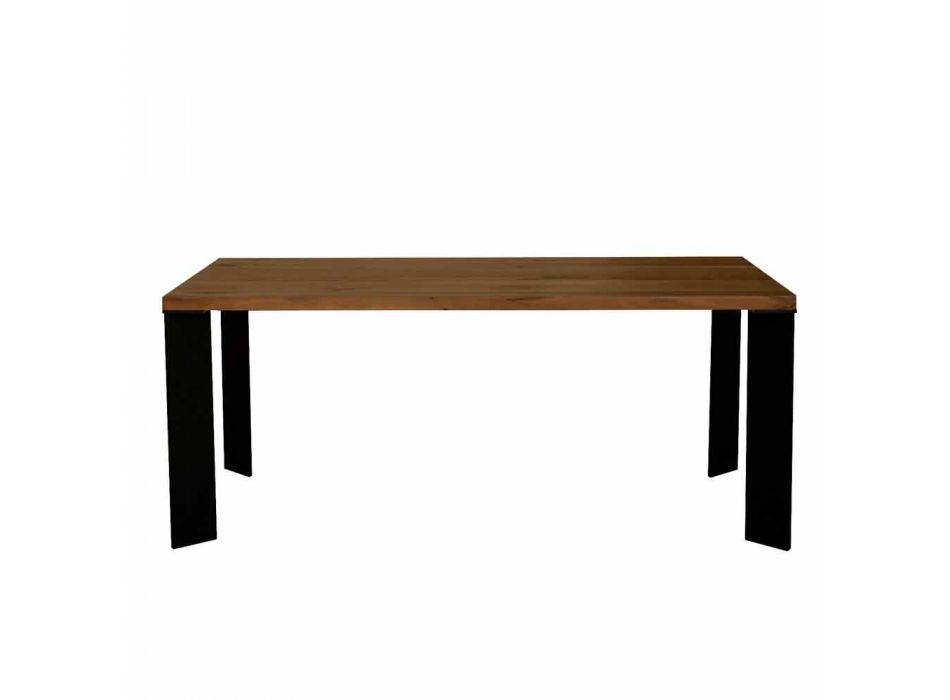 Moderne designtafel in natuurlijk notenhout, L180xP90cm, Yvonne Viadurini