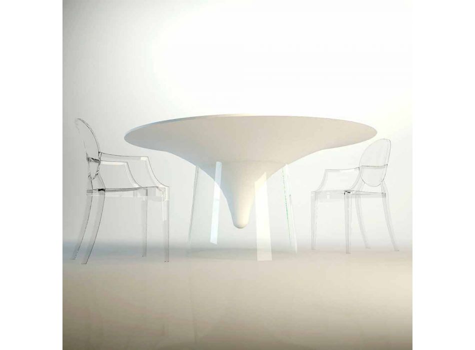 Designtafel met kristallen voet gemaakt in Italië, Teggiano Viadurini