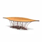 Design tafel gefineerd eiken en walnoothout Fenice Viadurini