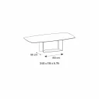 Designtafel in Matt Noir Desir keramiek en metaal gemaakt in Italië - donkerbruin Viadurini