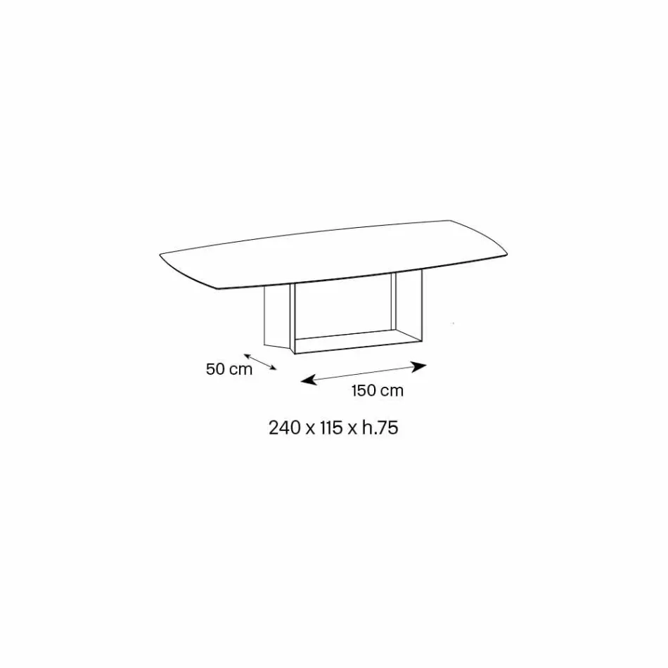 Designtafel in Matt Noir Desir keramiek en metaal gemaakt in Italië - donkerbruin Viadurini