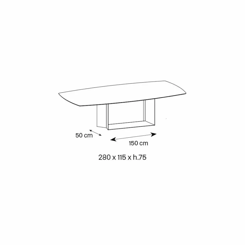 Designtafel in Matt Noir Desir keramiek en metaal gemaakt in Italië - donkerbruin Viadurini
