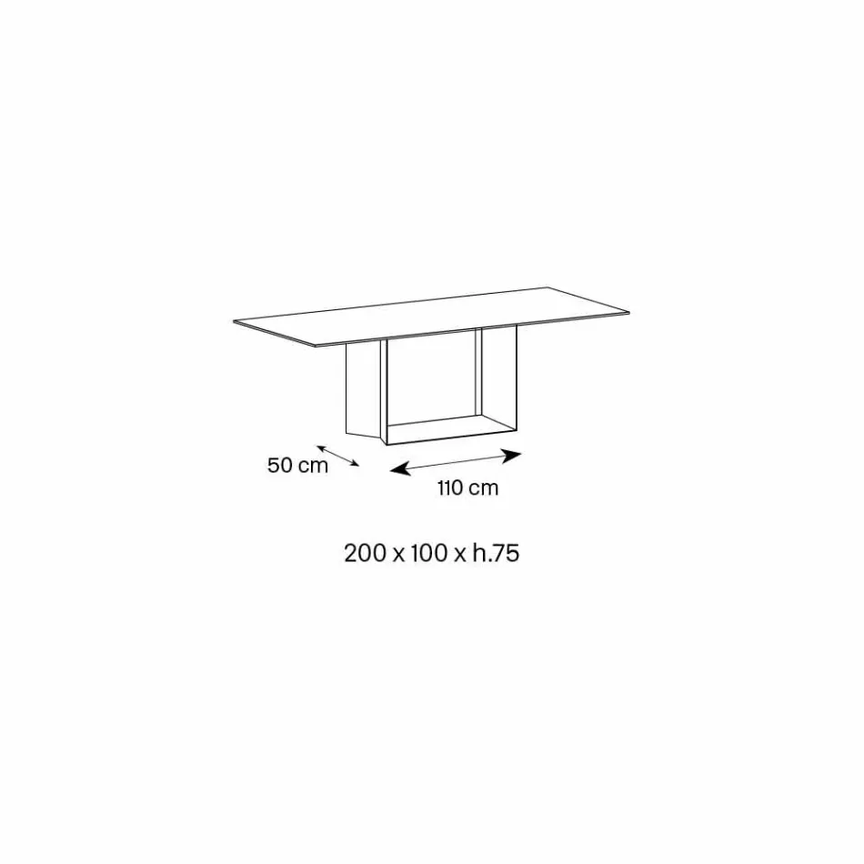 Designtafel in Matt Noir Desir keramiek en metaal gemaakt in Italië - donkerbruin Viadurini