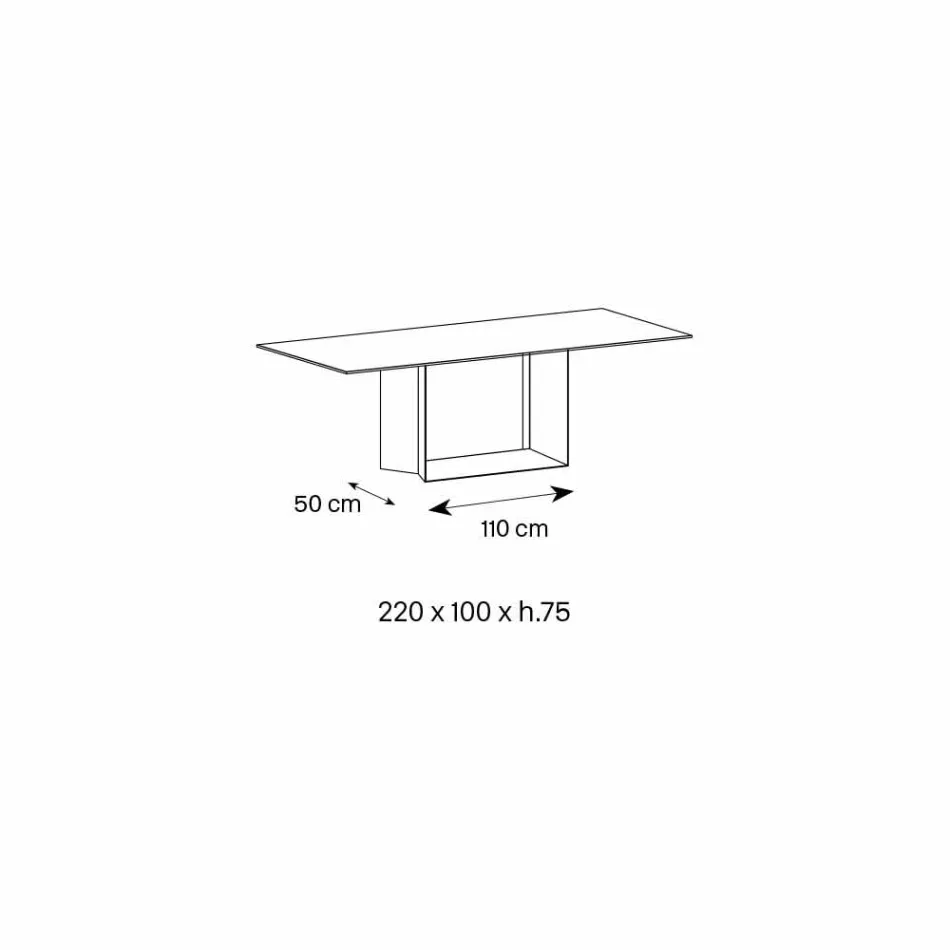 Designtafel in Matt Noir Desir keramiek en metaal gemaakt in Italië - donkerbruin Viadurini