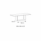 Designtafel in Matt Noir Desir keramiek en metaal gemaakt in Italië - donkerbruin Viadurini